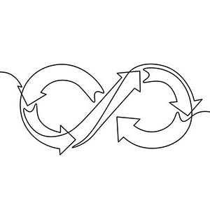 Line illustration showing concept accelerate with little a agile