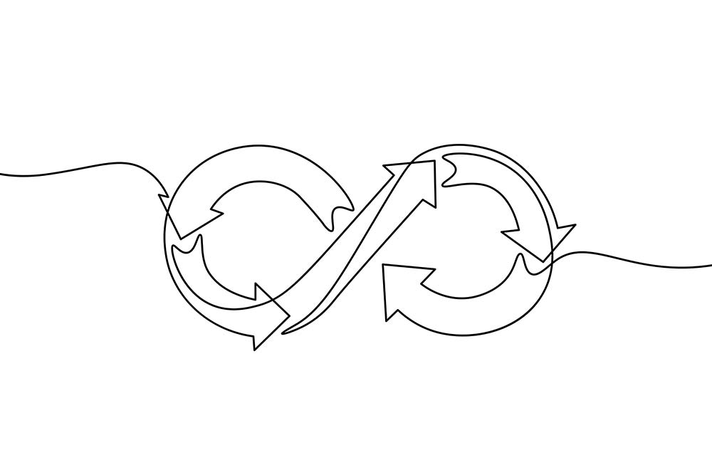 Line illustration representing the agile software process